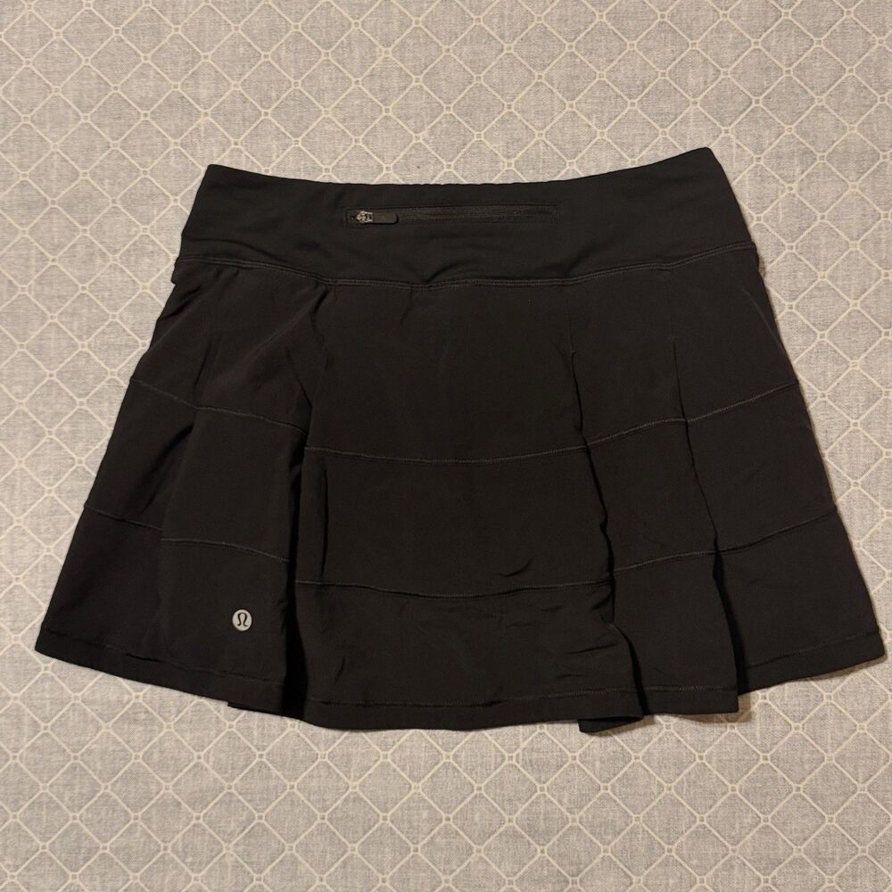 Lululemon Pace Rival Skirt Skort Sz 4 Black Pickleball Golf Preppy